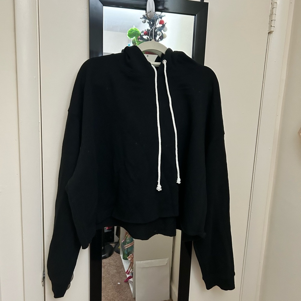 Crop Black Hoodie
